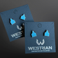 Faux Turquoise Cow Tag Earrings