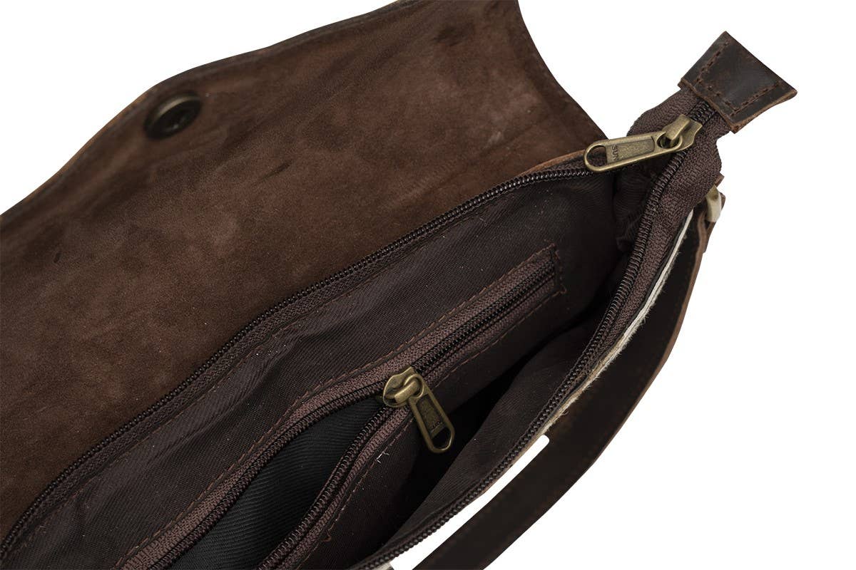 Cowhide Envelope Fringe Purse