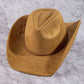 Rose Embroidered Braided Band Fedora Cowboy Hat: BR