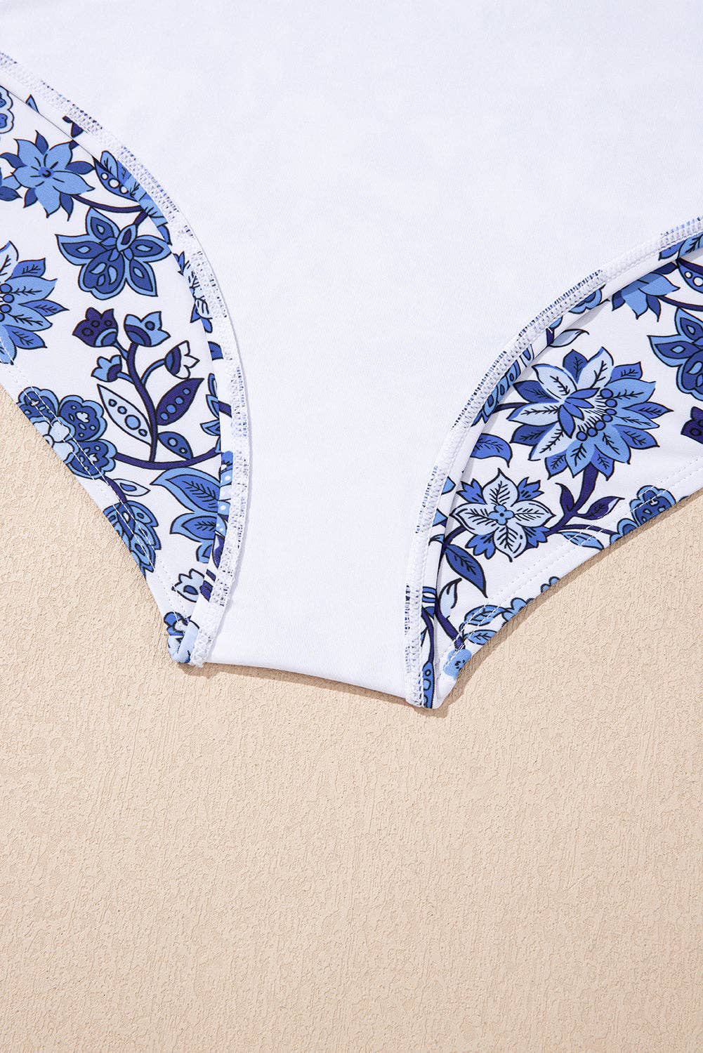 Sky Blue Crossed Back Floral Print swim dress