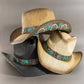 Western Butterfly Concho Detail Straw Cowboy Hat: BR