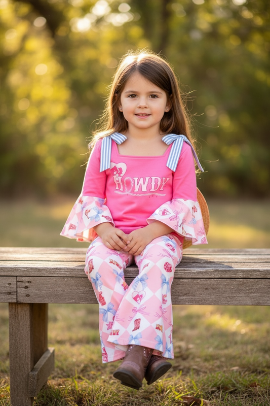 Howdy bell sleeve top and bell bottoms. OFG53462