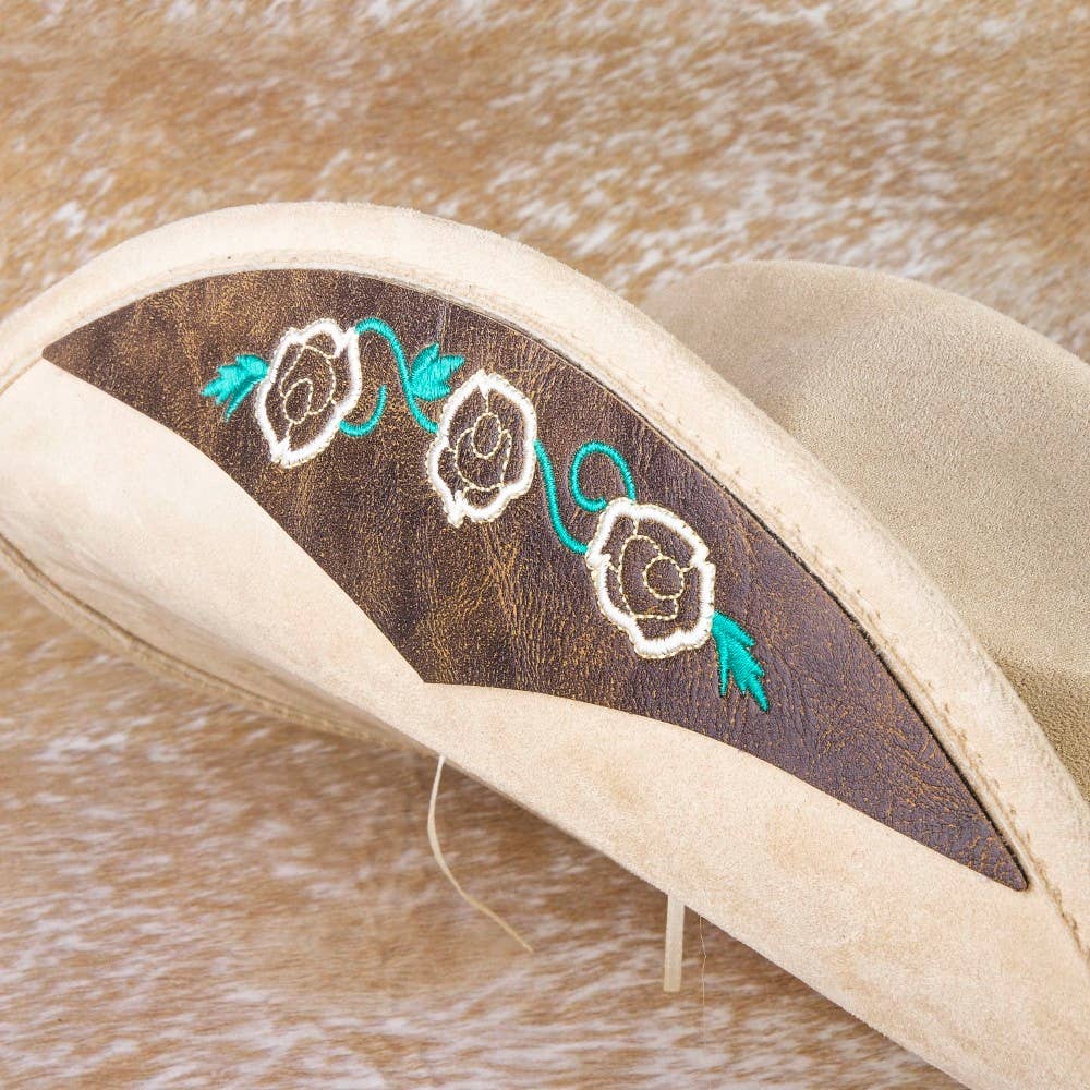 Concho Embroidered Strap Western Cowboy Hat: DBR
