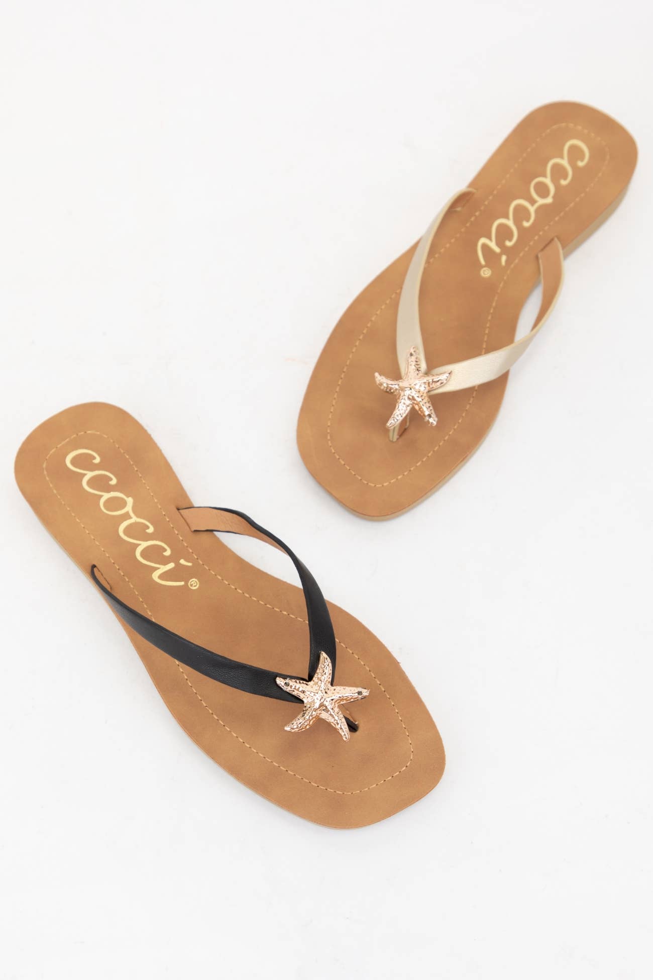 MISTY GOLDEN STARFISH DECOR THONG STRAP SANDAL