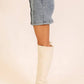 Stretchy Button Down Denim Skirt