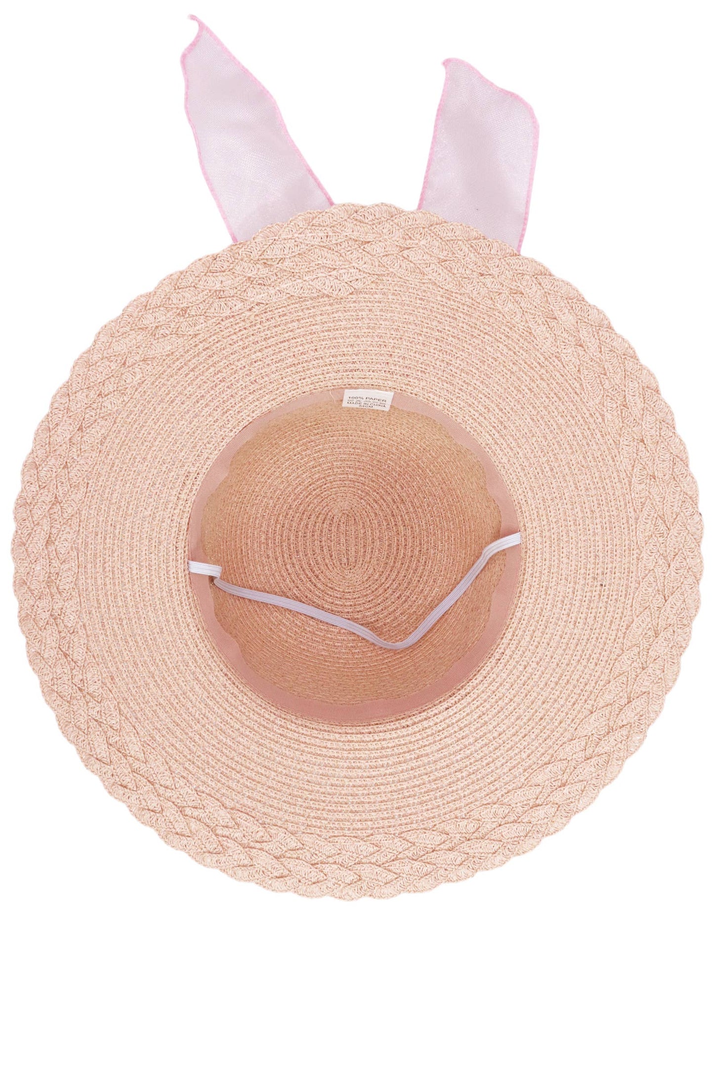 Kids Scallop Hem Paper Straw Floppy Sun Hat