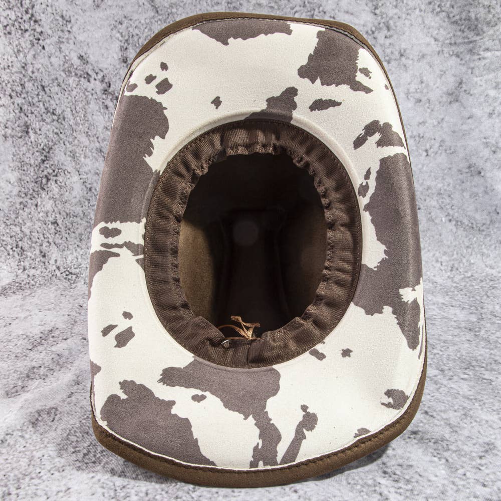 Cow Print Suede Cowboy Hat