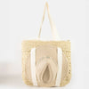 Large Straw Braided Tote Bag With Hat Holder: IV