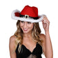 Unlit Christmas Cowboy Santa Western Holiday Hat