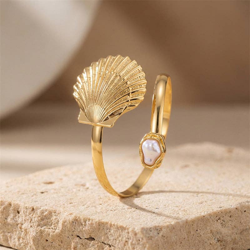 Shell Pearl Arm Cuff Bracelet