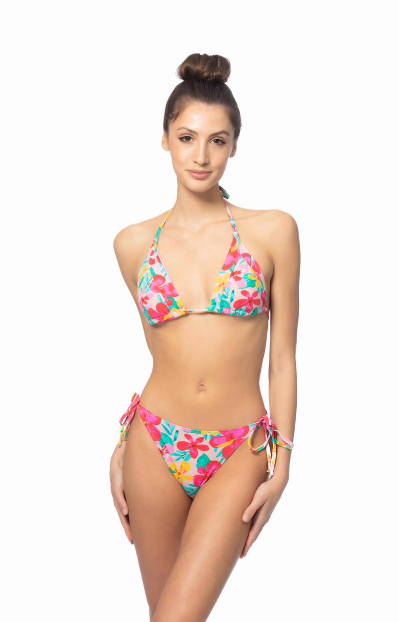 623149-FLORAL TRIANGLE TIE BIKINI SET