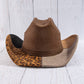 Leopard Print Colorblock Patchwork Cowboy Hat