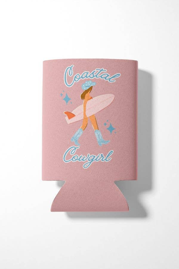 Brunette Coastal Cowgirl Can Cooler