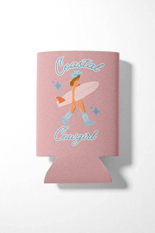 Brunette Coastal Cowgirl Can Cooler