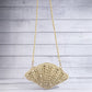 Pearl Beaded Straw Crochet Shell Bag