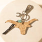 Bull Handtooled Leather Key