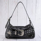 Studded Western Buckle Vegan Leather Shoulder Bag