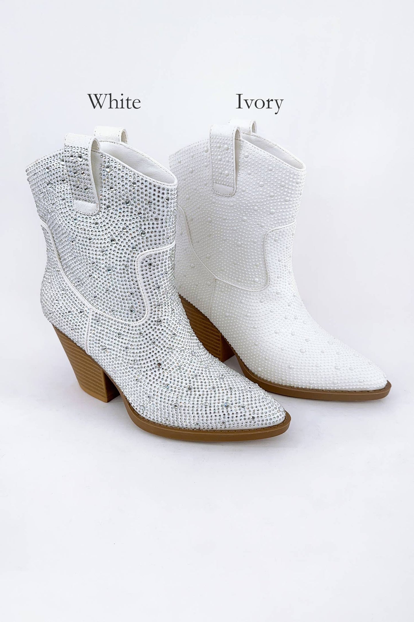 BEDAZZLED GLAM WESTERN ANKLE BOOTS