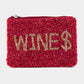 Wines Beaded Coin Purse