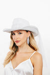 Pearl Rhinestone Stud Ribbon Bride Western Cowboy Hat: IV