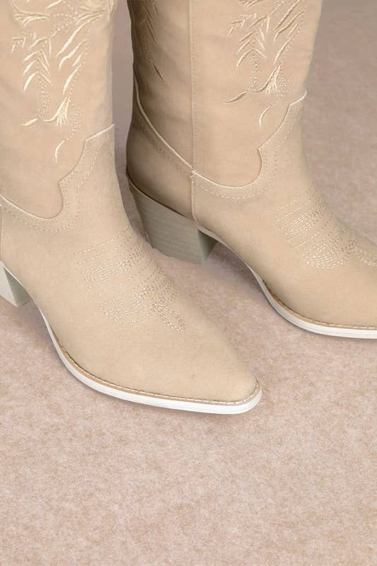 FLORA: TAUPE COWGIRL BOOT