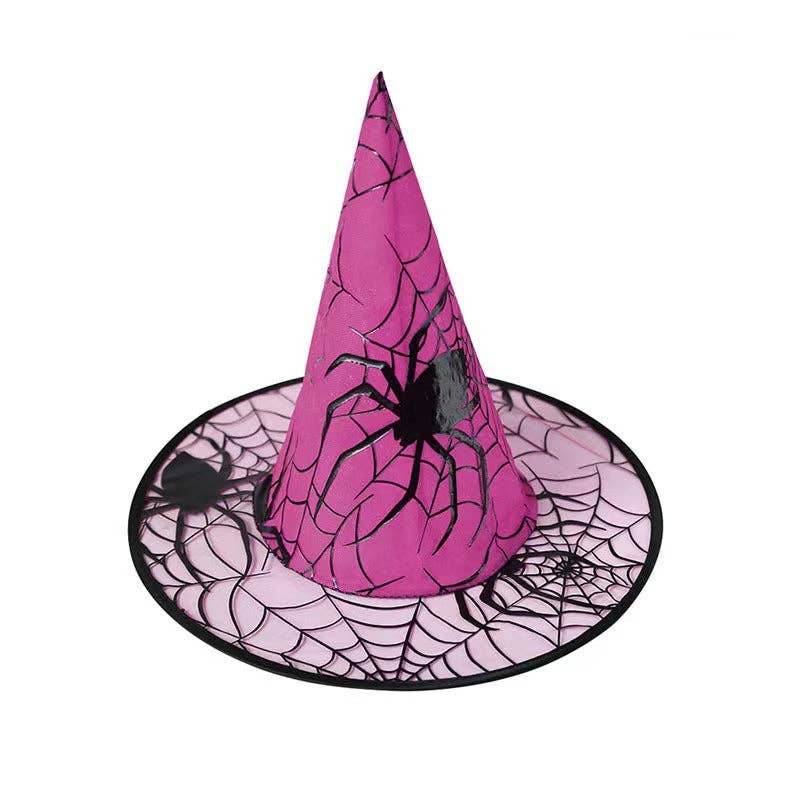 Halloween Witch Hat with Spiderweb Foil