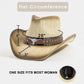 Western Long Horn Studded Strap Straw Cowboy Hat: KA