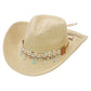 Blue Starfish Straw Coastal Cowgirl Hat