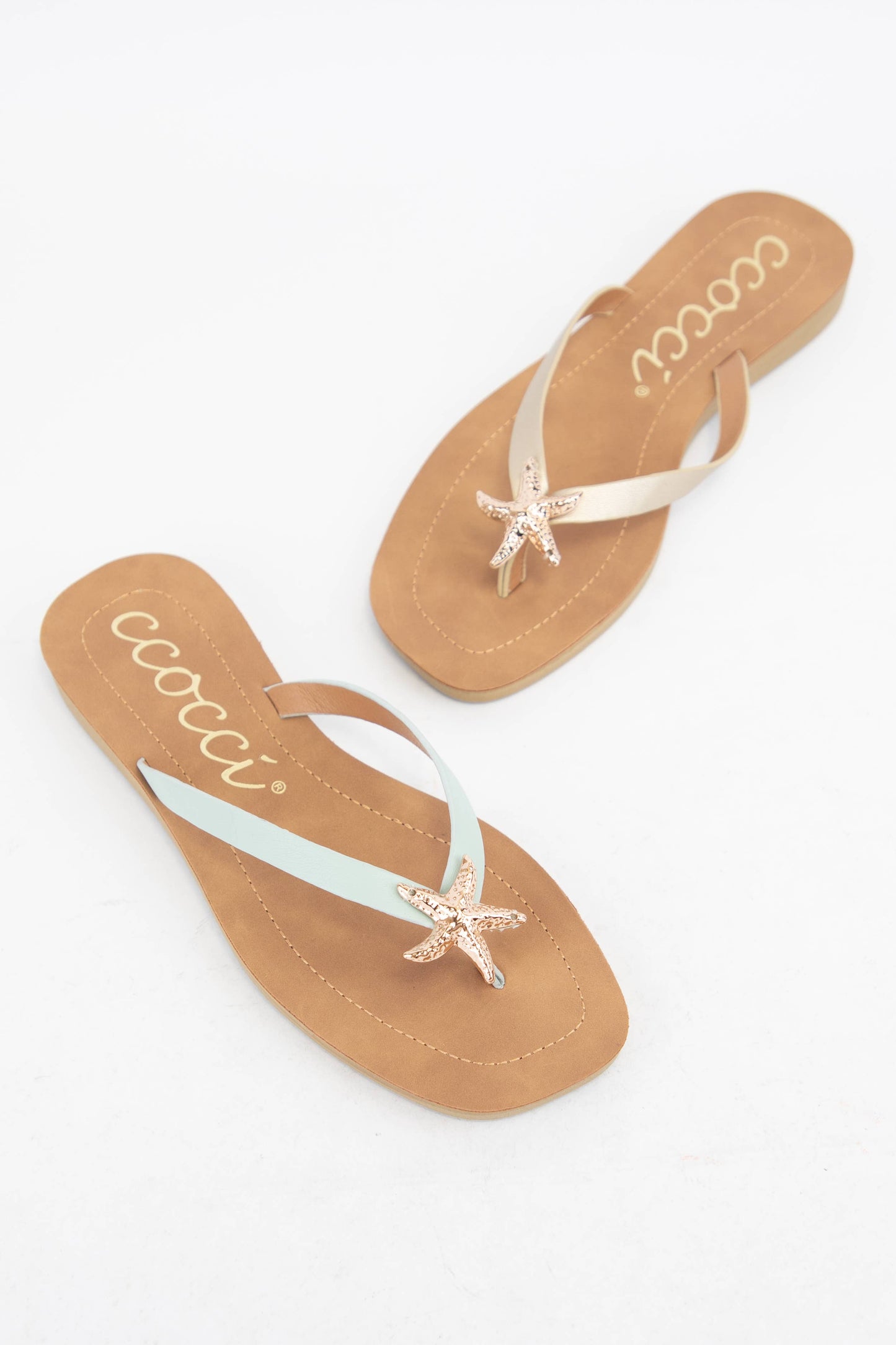 MISTY GOLDEN STARFISH DECOR THONG STRAP SANDAL