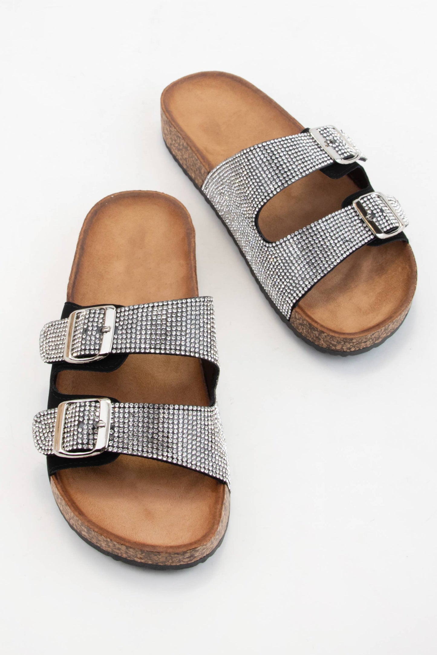 JEWELED BIRKENSTOCK SLIDE: CHAMPAGNE / B18
