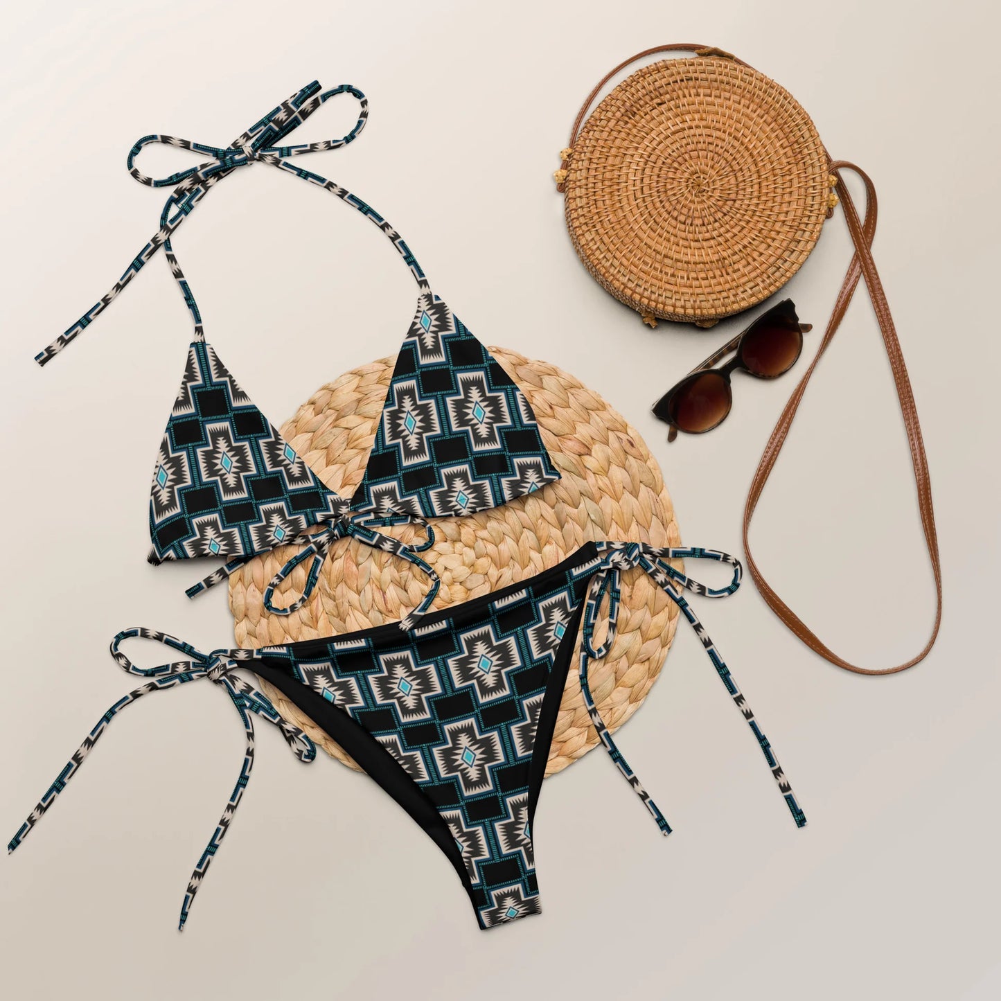 Yeehaw Southwest Cross String Bikini bottom