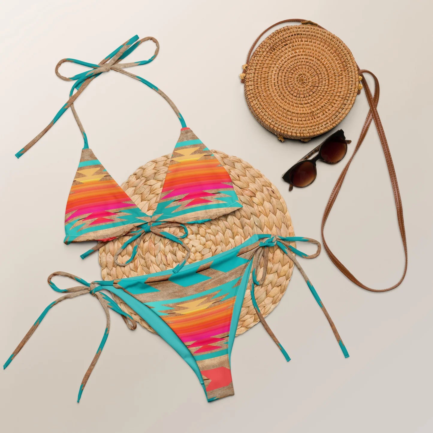 Yeehaw Southwest Aztec String Bikini bottom