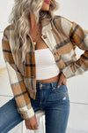 Buttoned Cardigan Plaid Jacket With Pocket:100%Polyester.