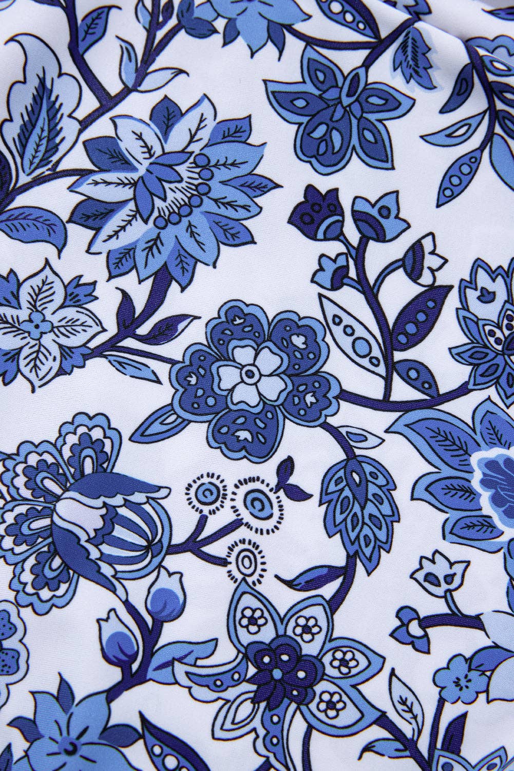 Sky Blue Crossed Back Floral Print swim dress