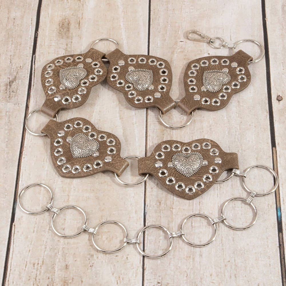 Heart Concho Ring Chain Belt