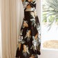 Tropical Print Cutout Dress