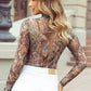Camo Mesh Long Sleeve Mock Neck