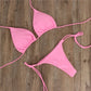 2-Piece Solid Color thong Bikini Swimsuit