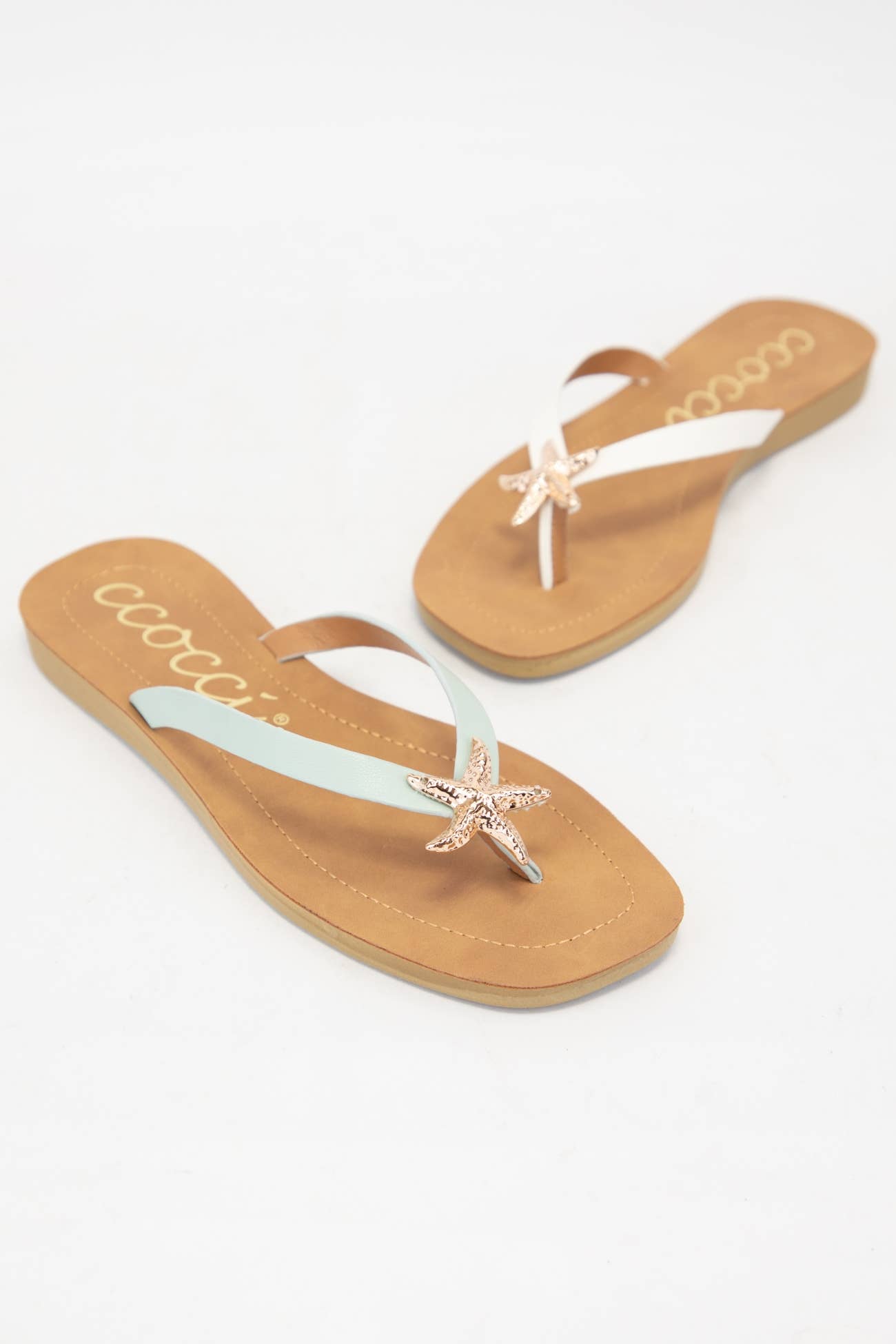 MISTY GOLDEN STARFISH DECOR THONG STRAP SANDAL