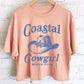 COASTAL COWGIRL GRAPHIC LONG CROP TOP: PEACH