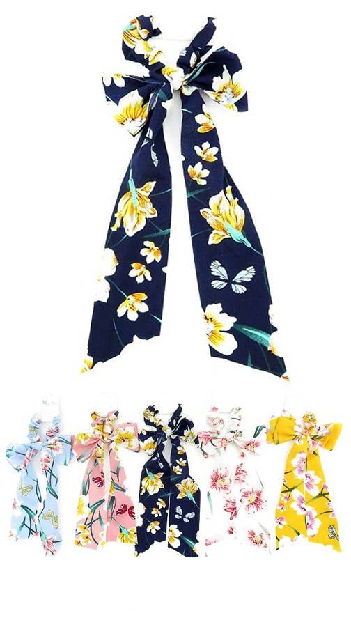 Floral Pattern Scrunchies Scarf