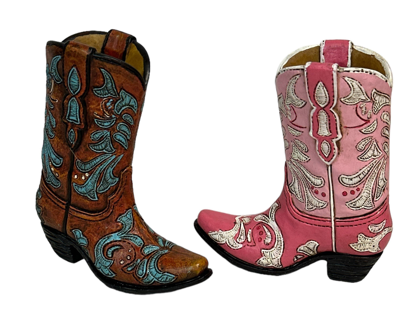 Western Country Rustic Cowboy Boot Freestanding Figurine Set