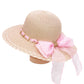 Kids Scallop Hem Paper Straw Floppy Sun Hat