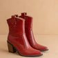 The Tara | Red Two paneled western boot