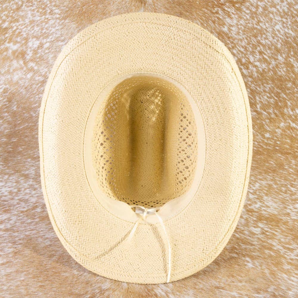 Beaded Straw Cowboy Hat