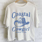 COASTAL COWGIRL GRAPHIC LONG CROP TOP: PEACH