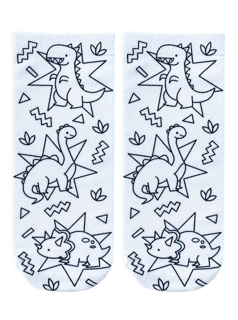 Ankle Socks - DIY Coloring Kit - Days of the Dinosaurs