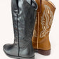 COWBOY-01 SEMI-SQUARE-TOE MID-CALF COWBOY BOOTS