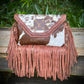 Upcycled LV Cowhide Leather Fringe Crossbody Western Rodeo