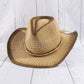 Ombre Honeycomb Knit Weave Straw Cowboy Hat